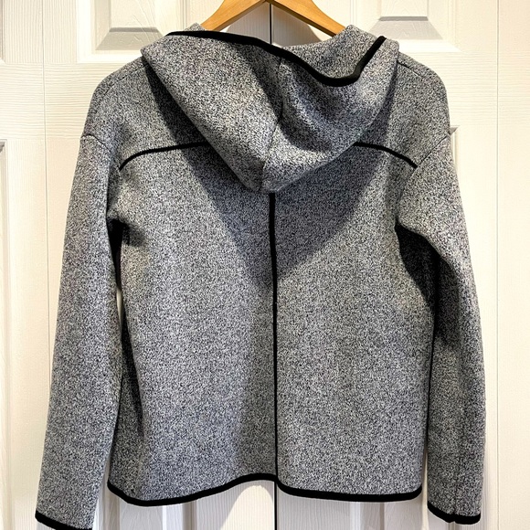 Sz.M/L-NWOT- DEX- Hooded Open Cardigan Grey w/Black Trim. - Picture 6 of 10